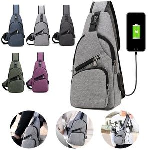 Canvas Sling Backpack Shoulder Crossbody Chest Bag